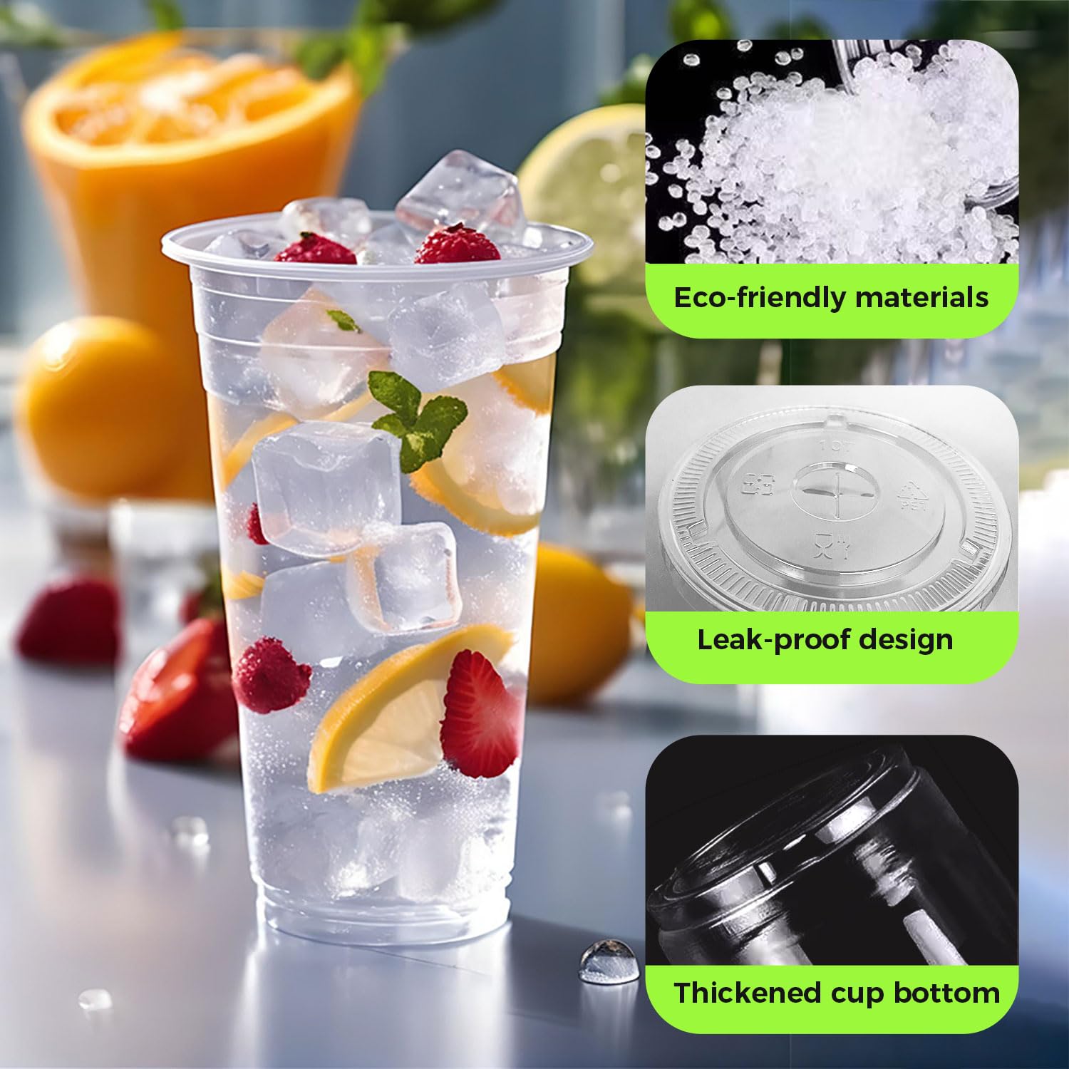 HELAOGUI straw inserted into lid showing compatibility with boba straws