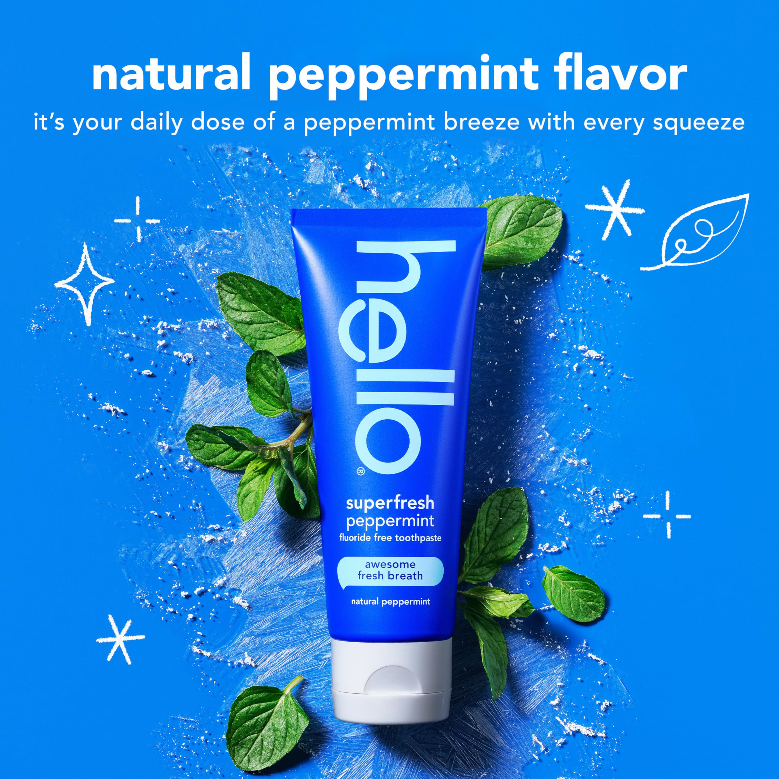 hello Superfresh tubo en mano para comparar tamaño y cantidad por uso