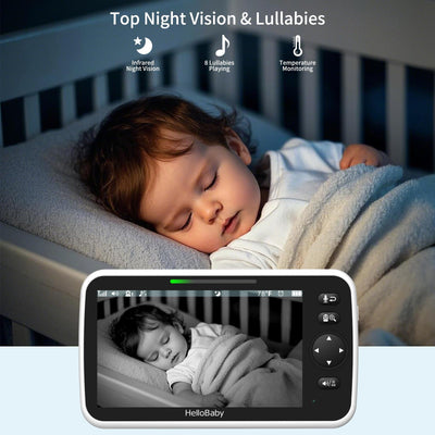 HelloBaby wall-mounted camera installed in nursery providing discreet monitoring