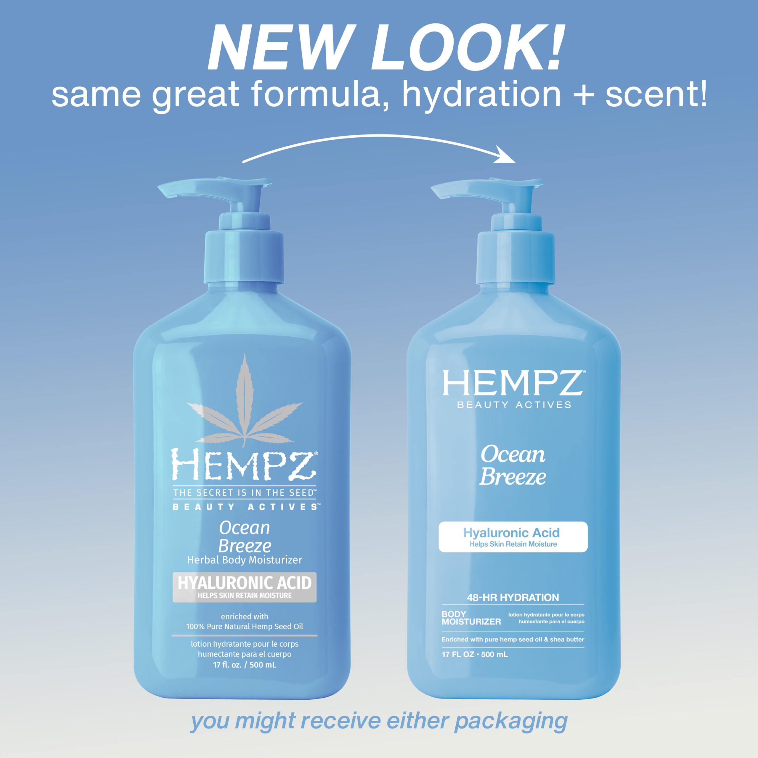 Hempz envase abierto con crema mostrando facilidad de aplicación y absorción