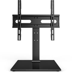 Hemudu vista frontal del soporte con base de cristal, estética y estabilidad