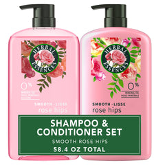 Herbal Essences set frontal mostrando botellas grandes y acabado suave