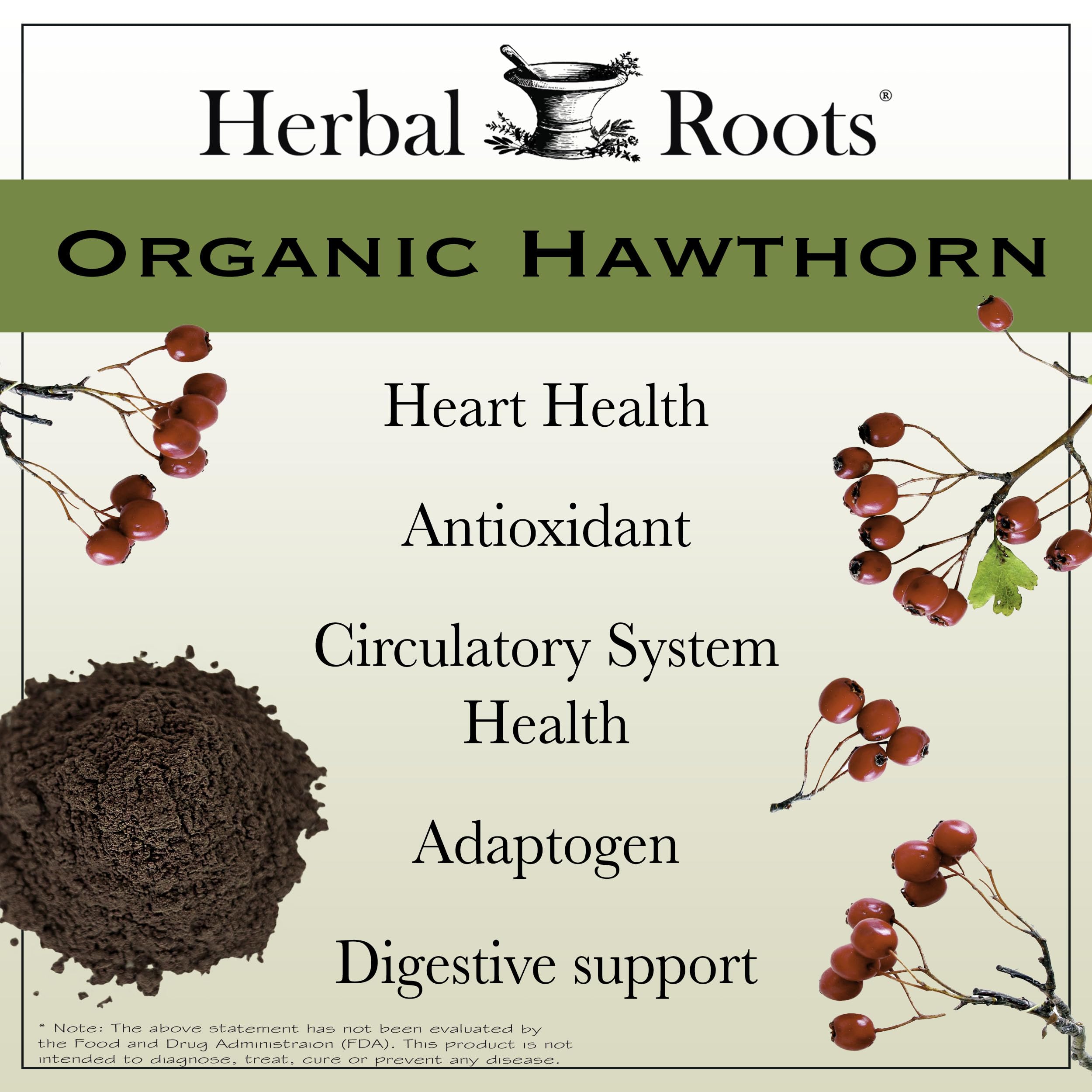 Herbal Roots cápsula abierta con polvo de baya, demuestra pureza y concentración