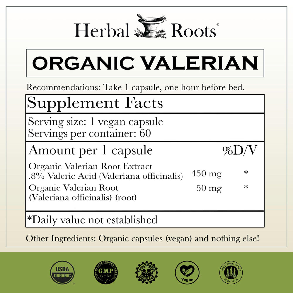 Herbal Roots capsule close-up showing size and vegan capsule design benefit