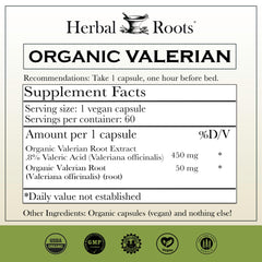 Herbal Roots capsule close-up showing size and vegan capsule design benefit