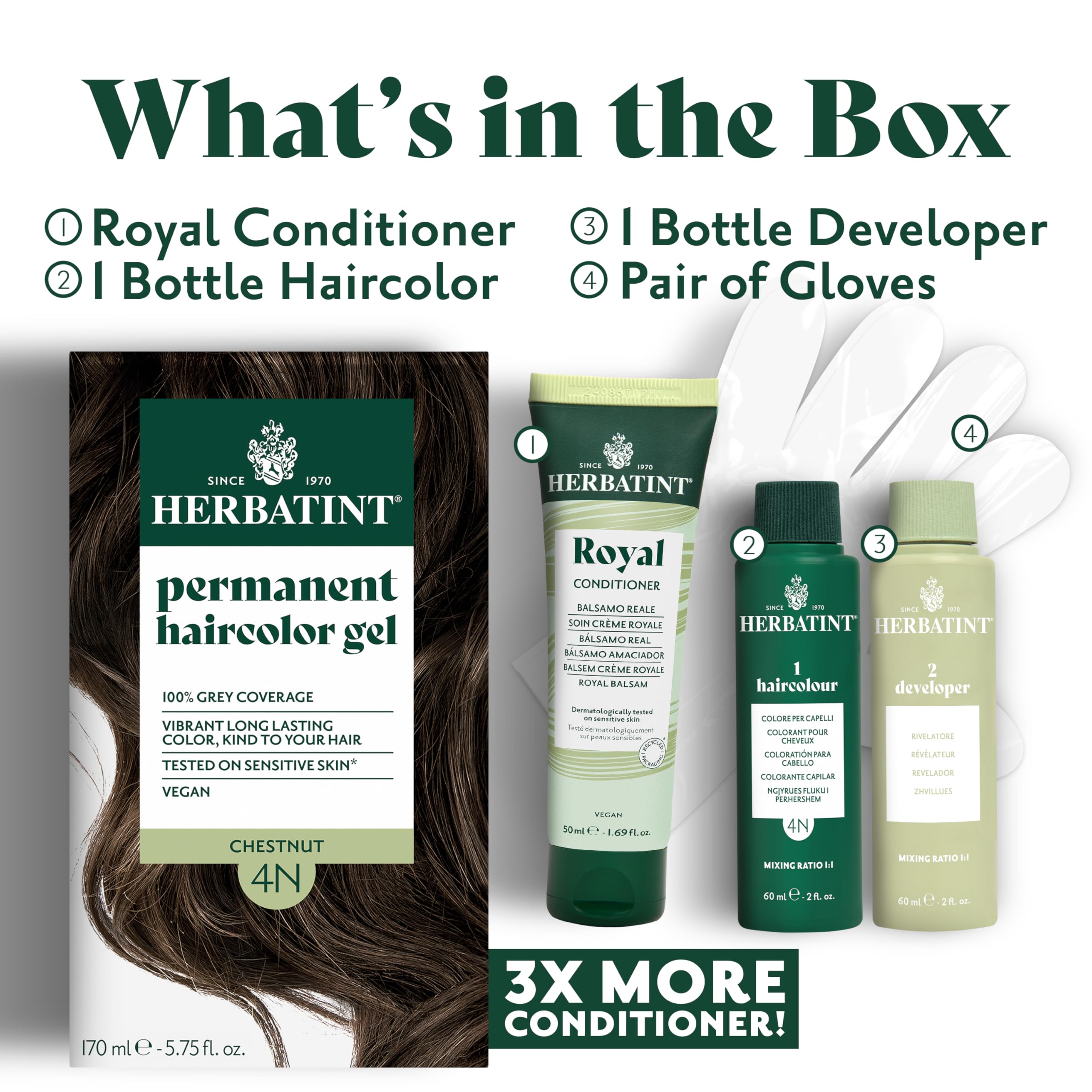 Herbatint etiqueta con lista de ingredientes herbales orgánicos visible