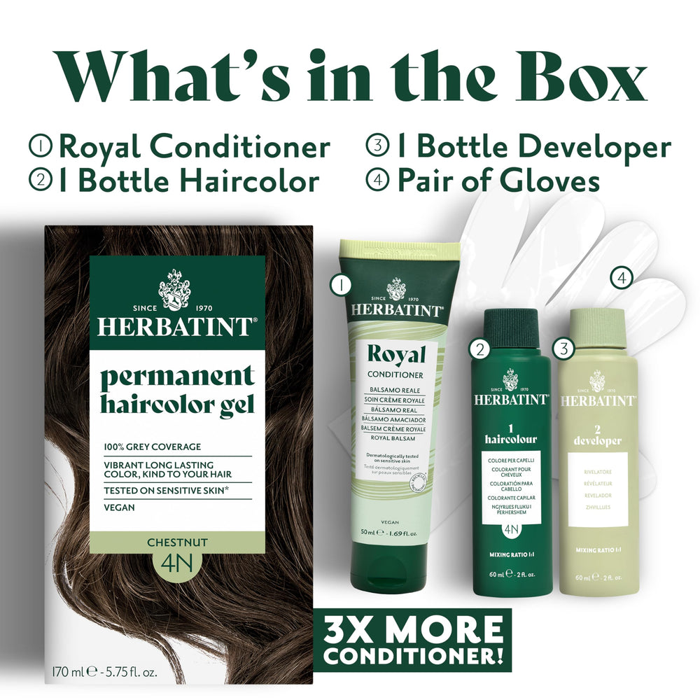 Herbatint etiqueta con lista de ingredientes herbales orgánicos visible