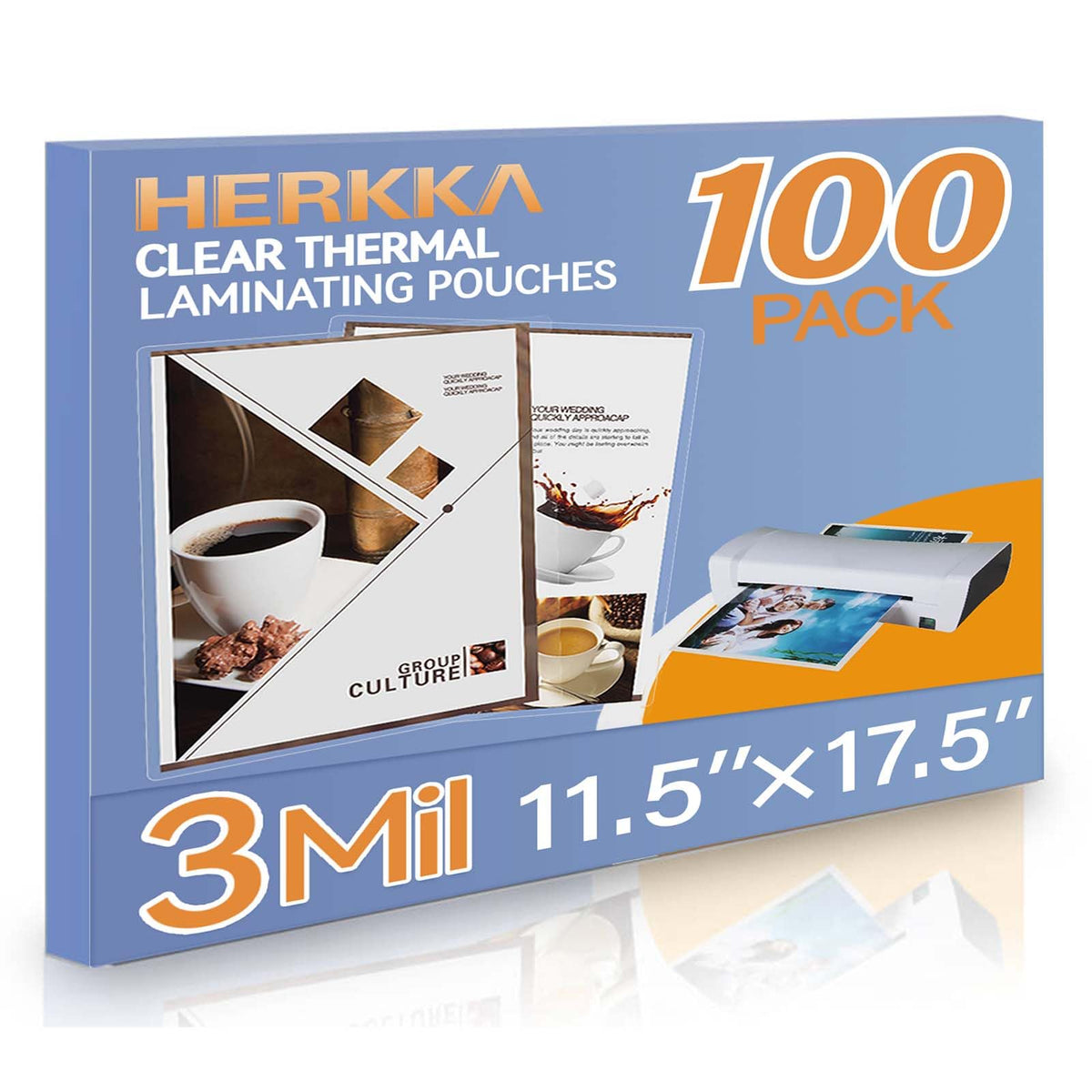 HERKKA vista frontal del empaque con 100 fundas, protección económica