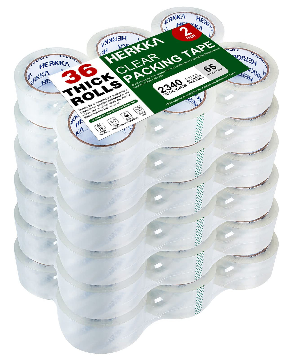 HERKKA paquete frontal 36 rollos que muestra cantidad y embalaje práctico