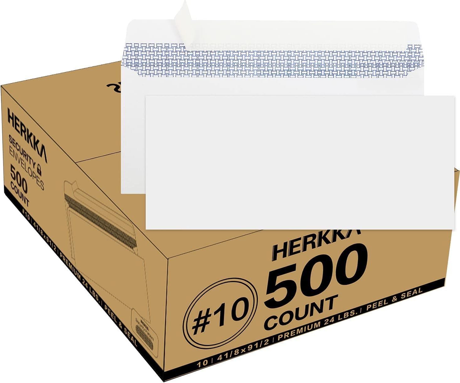 HERKKA sobre No.10 frontal blanco profesional, protección y presentación