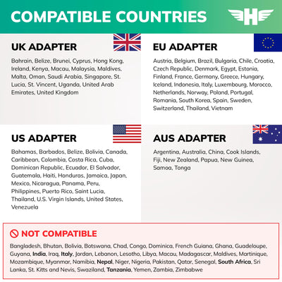 Hero adaptador en toma de hotel conectando múltiples dispositivos