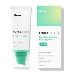 HERO COSMETICS envase frontal SPF 30 mostrando tamaño práctico