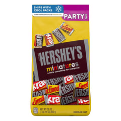 HERSHEY'S empaque frontal 30 oz mostrando variedad y conveniencia para compartir
