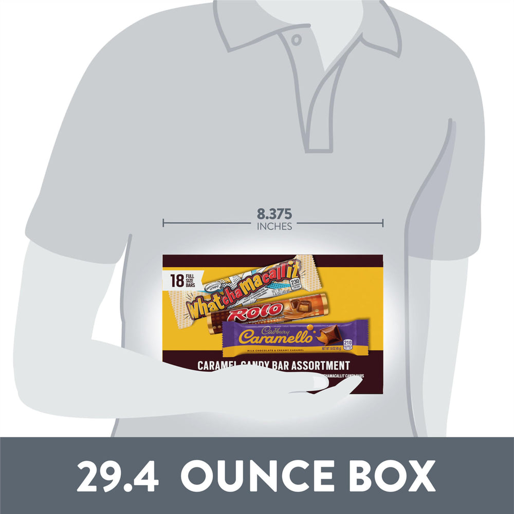 HERSHEY'S close-up WHATCHAMACALLIT con crujiente y caramelo visible