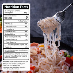 Hethstia textura cercana de fideos konjac con aspecto firme y buena masticabilidad