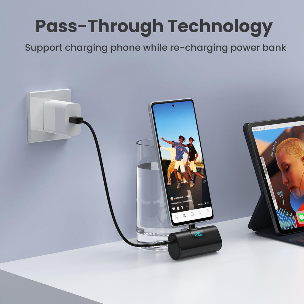 HETP power bank conectado a iPhone 17 ofreciendo recarga rápida
