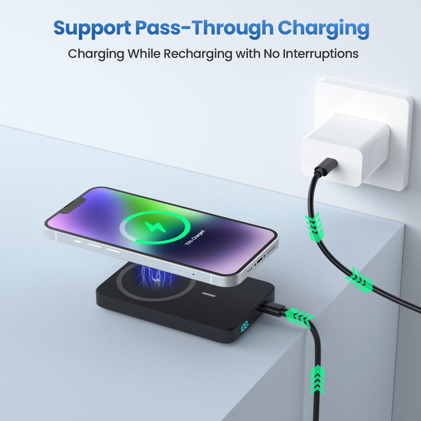 HHETP contenido de la caja con cable USB‑C y manual, listo para usar al instante