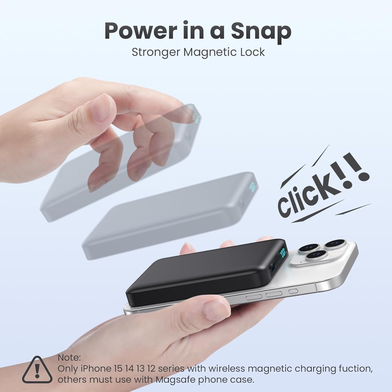 HHETP primer plano de imanes y superficie destacando el acoplamiento seguro MagSafe