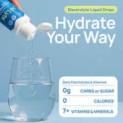 Hi-Lyte dropper close-up demonstrating precise dosing and easy customization of electrolyte strength