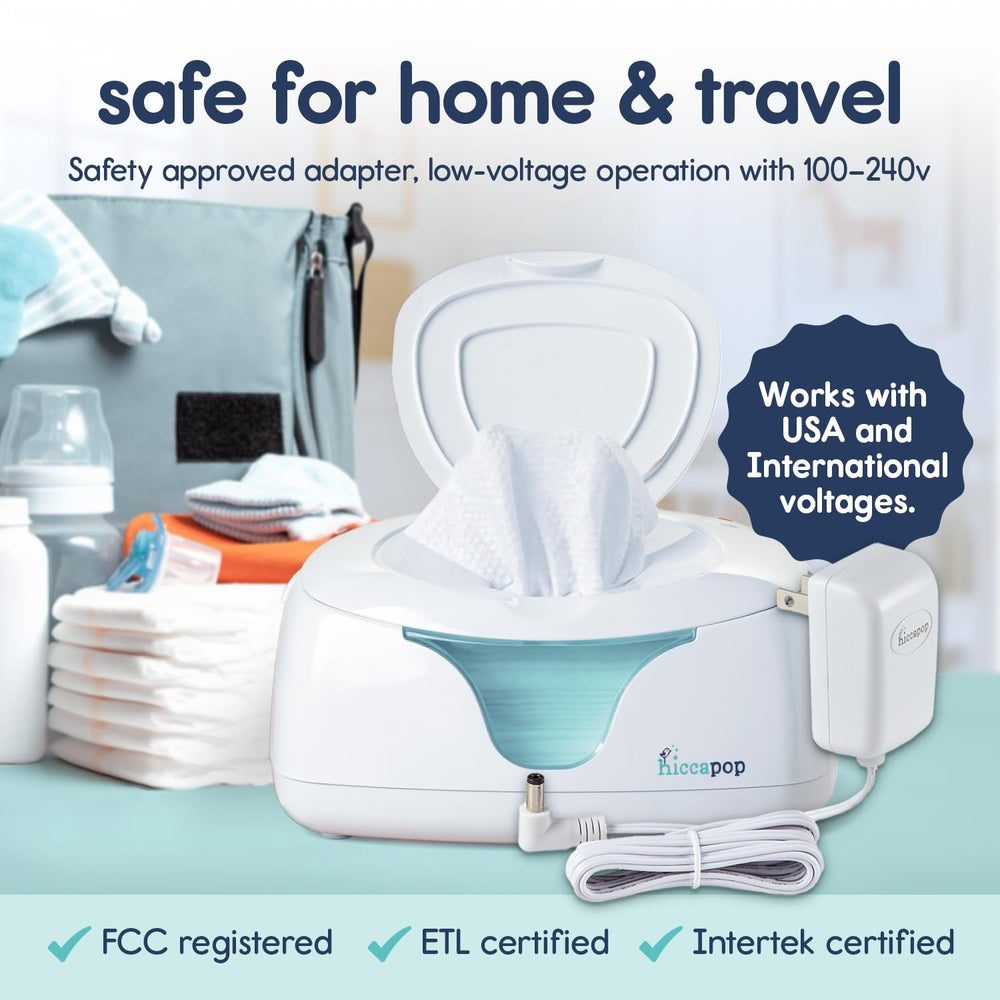 Hiccapop on changing table to show compact size and practical placement