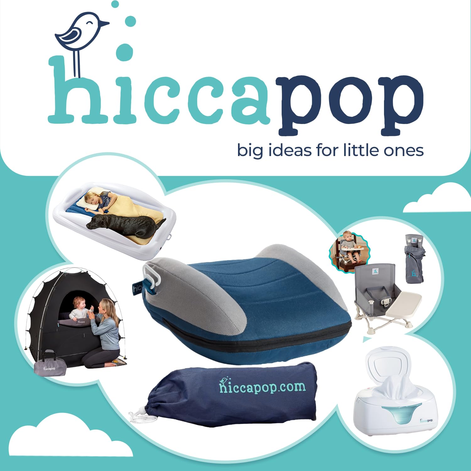 Hiccapop UberBoost en escena familiar, ideal para padres activos y viajes cotidianos