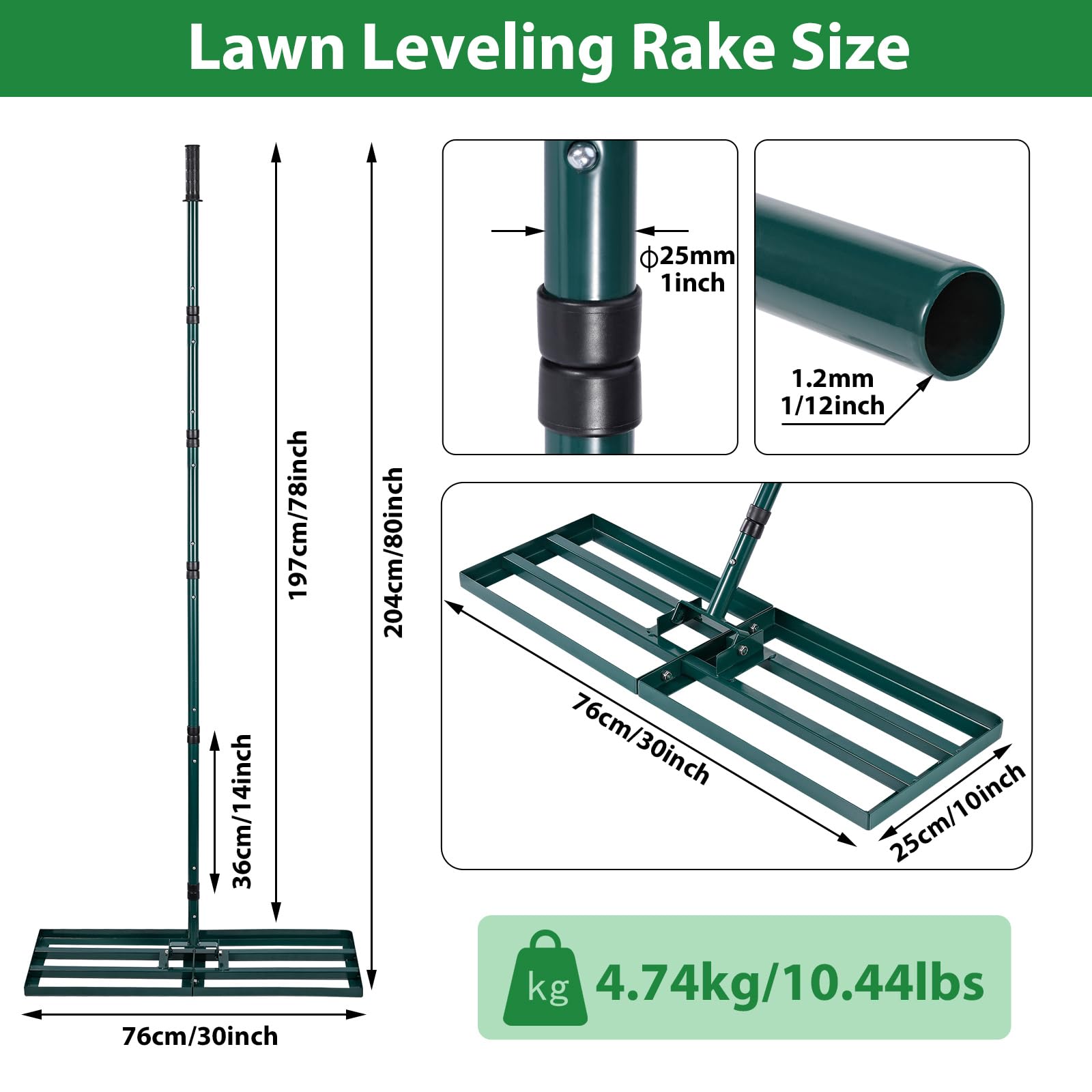 HIDALIFE leveler in use on a backyard lawn demonstrating fast, even topsoil spreading