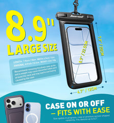 Hiearcool funda en uso en playa protege teléfono y billetes