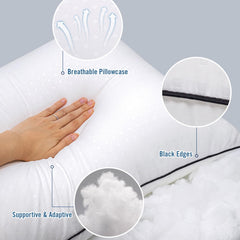 Higoom almohada colocada en una cama, demostrando confort y estilo