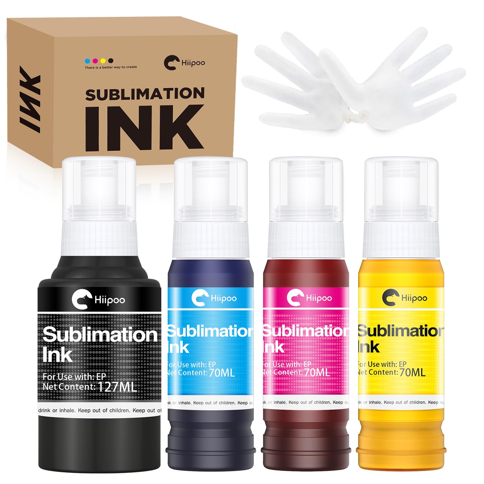 Hiipoo front packaging showing four refill bottles and labels for quick identification