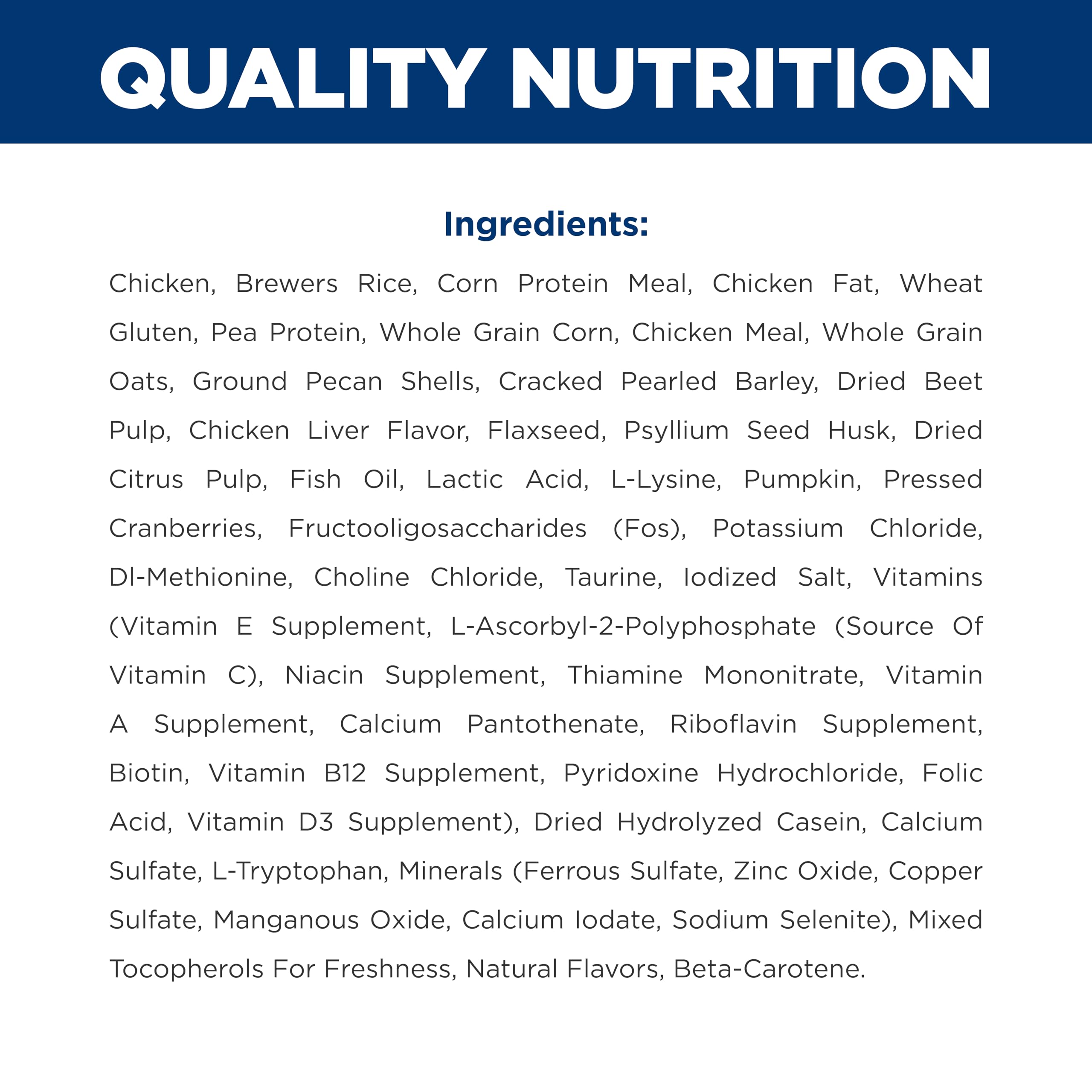 HILL'S PRESCRIPTION DIET ingredientes principales visibles que apoyan microbioma intestinal