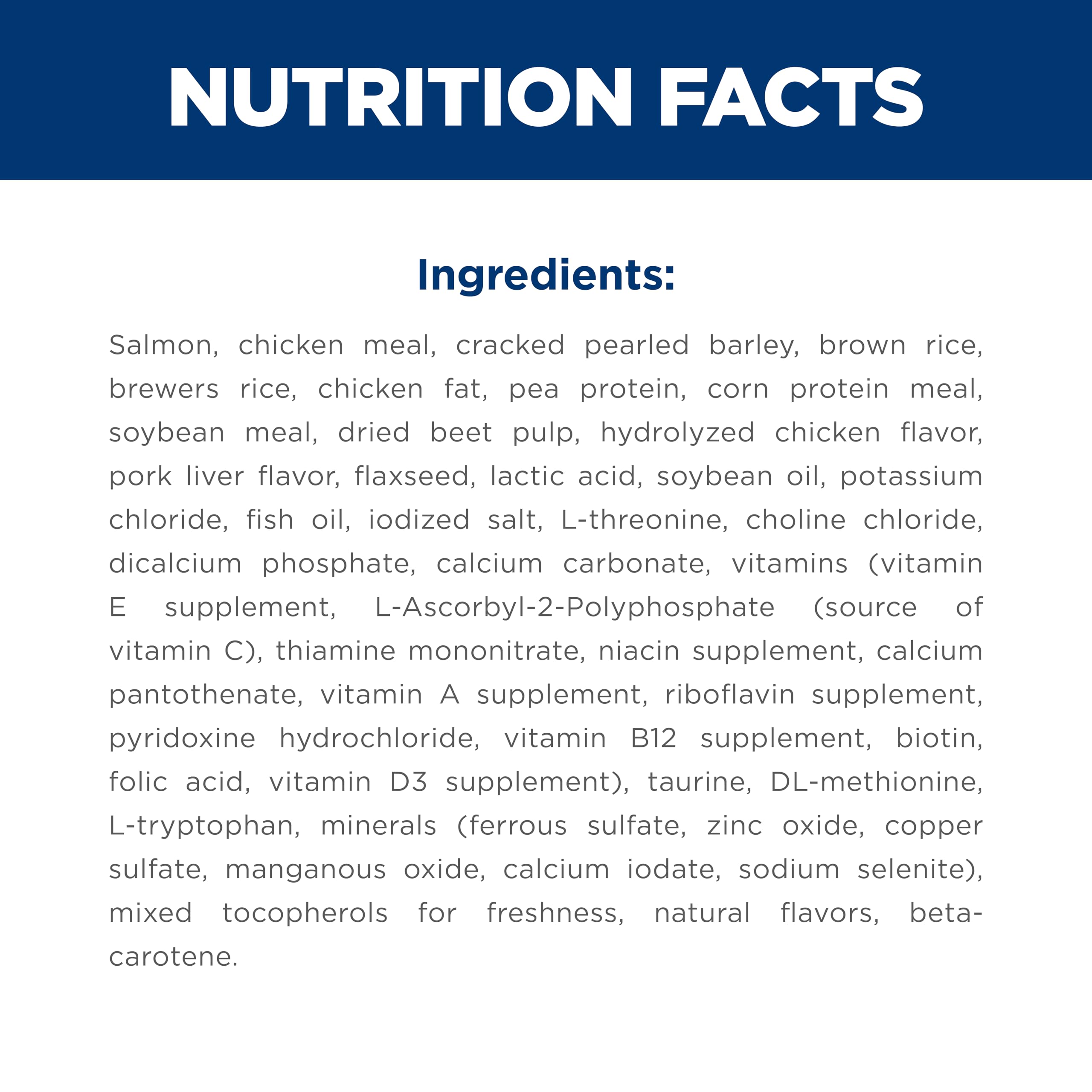 Hill's Science Diet paquete junto a una mano para comparar tamaño y porciones