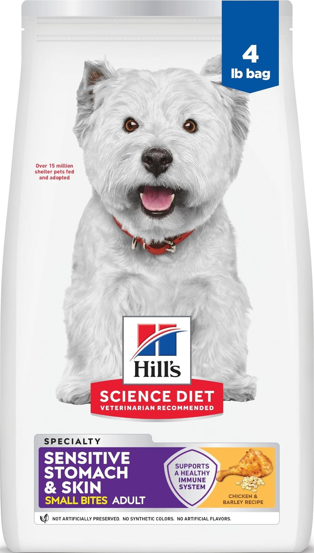 Hill's Science Diet front packaging showing small bites and benefits