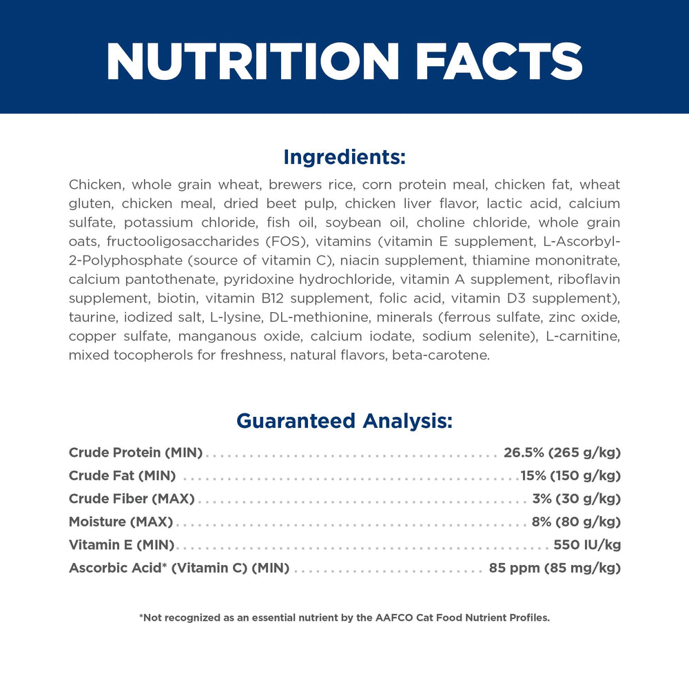 Hill's Science Diet gato comiendo, apoya salud digestiva y bienestar general