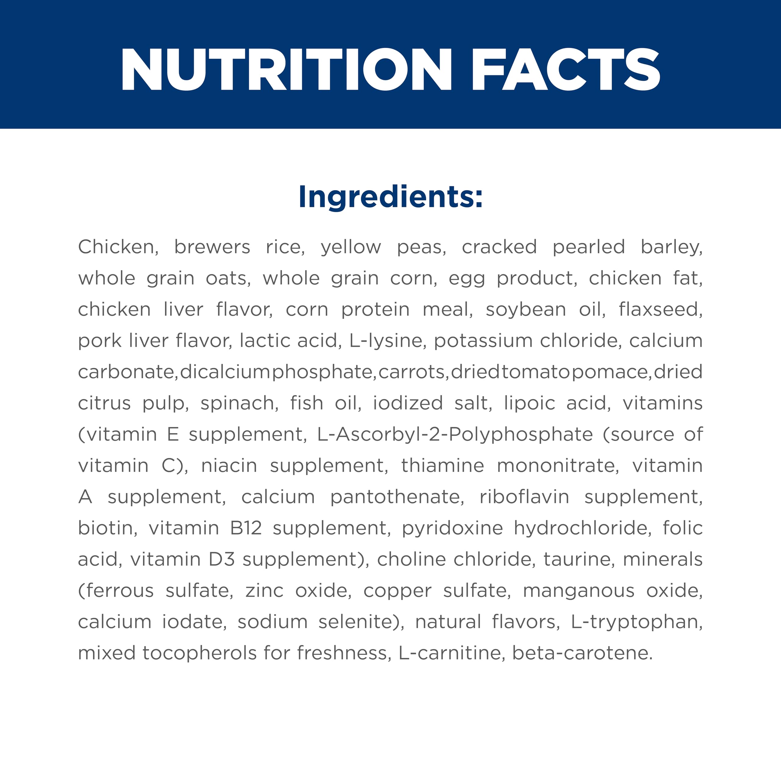 Hill's Science Diet ingredientes pollo y arroz sobre mesa, receta natural