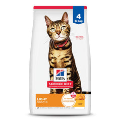 Hill's Science Diet frente del envase que muestra fórmula Light y beneficio control peso