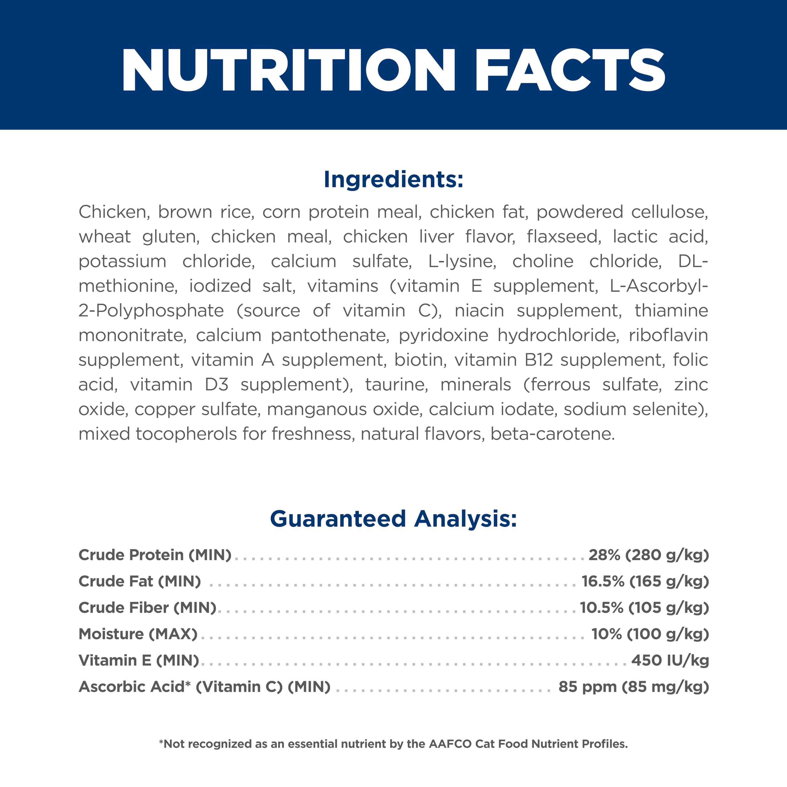 Hill's Science Diet ingredientes: pollo y arroz integral en primer plano