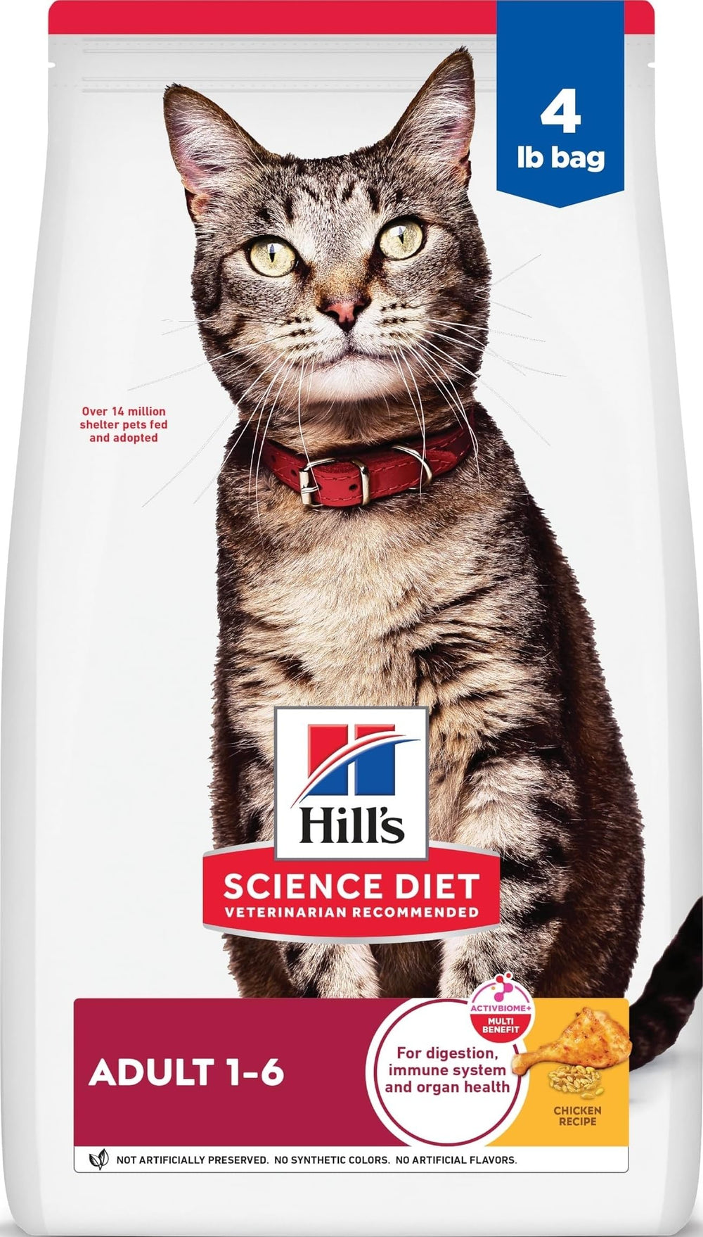 Hill's Science Diet frente del paquete mostrando fórmula Adult 1-6 y beneficio nutricional