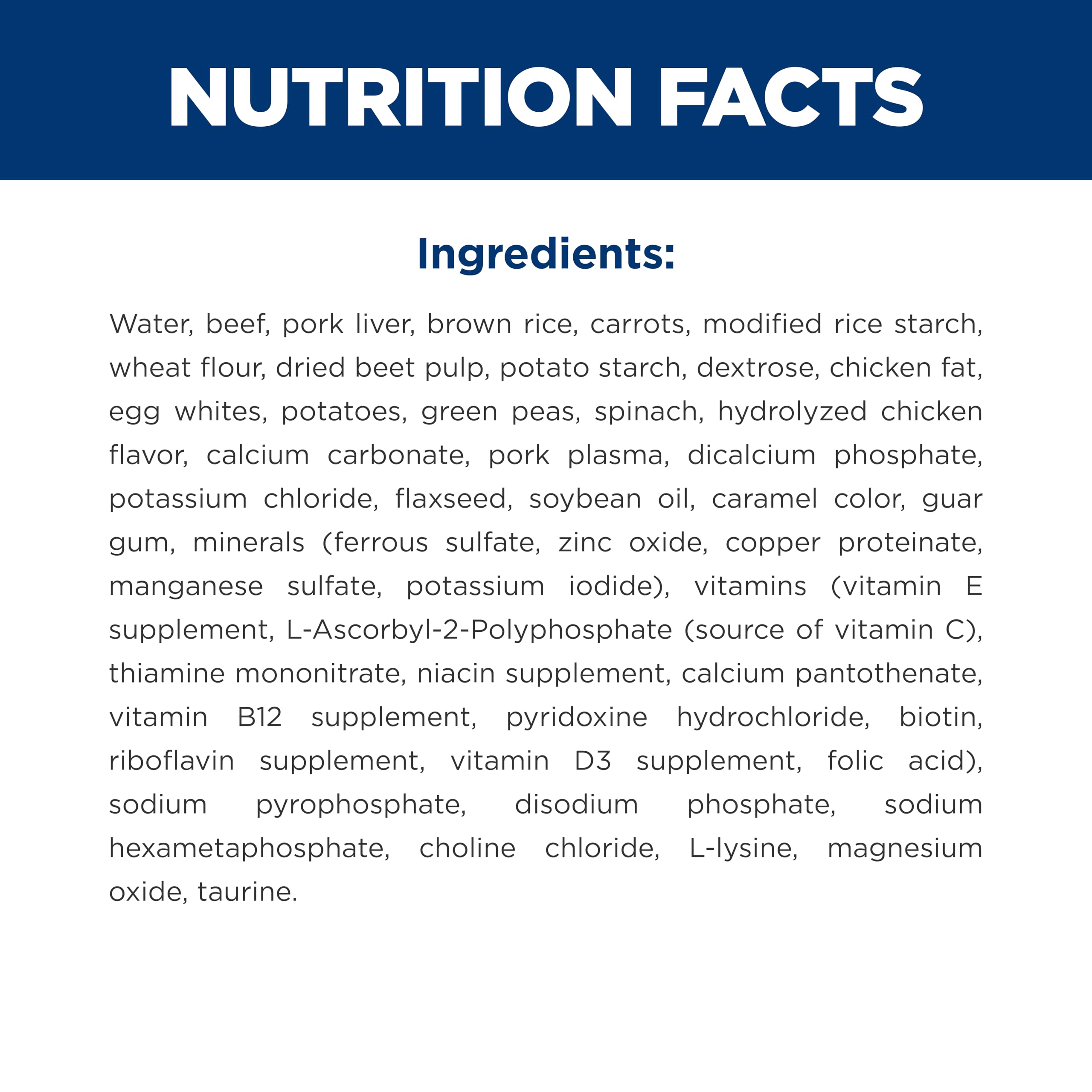 Brown rice and vegetable ingredients beside can showing Hill's Science Diet digestible carbs