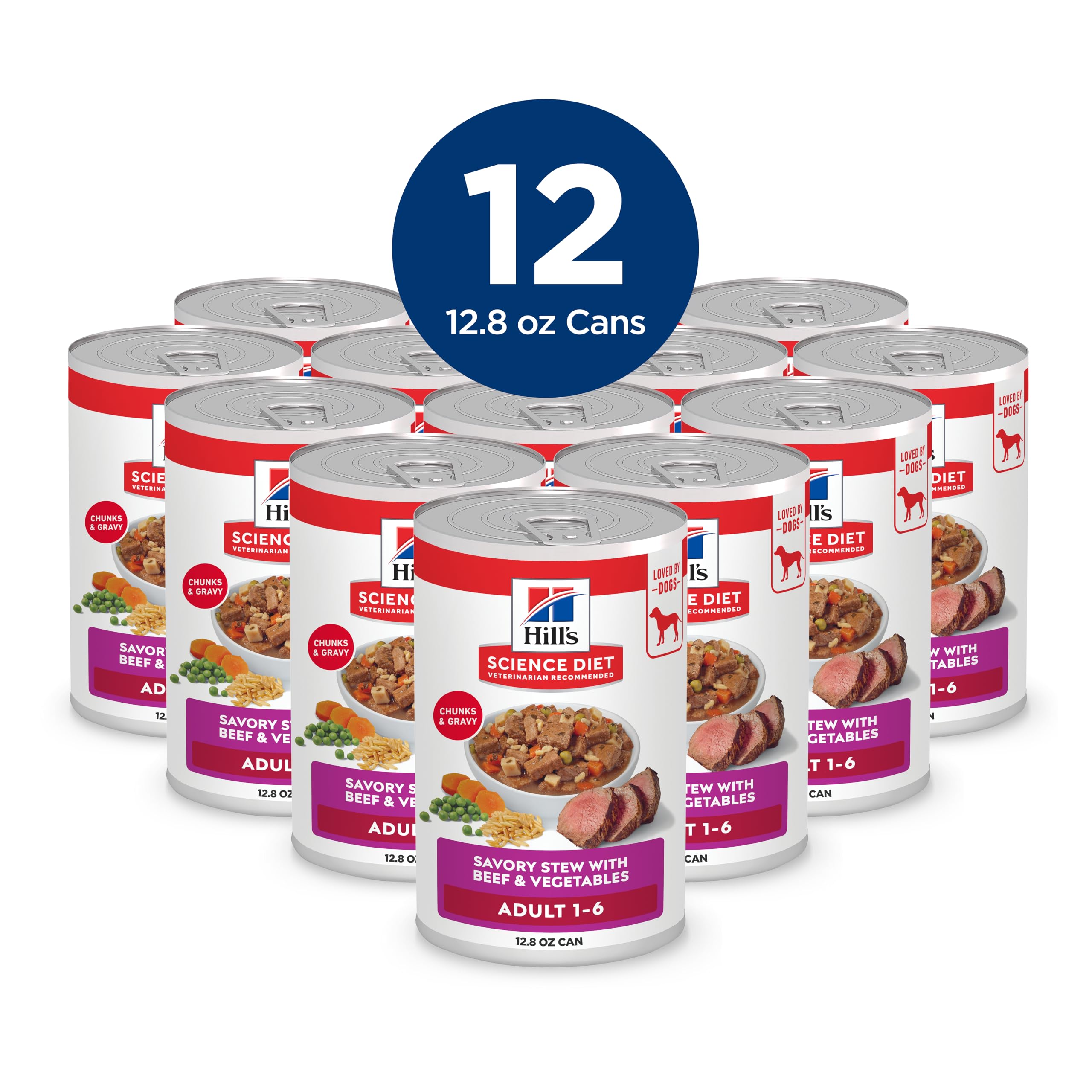 Hill's Science Diet open can with gravy highlighting moist texture and appeal