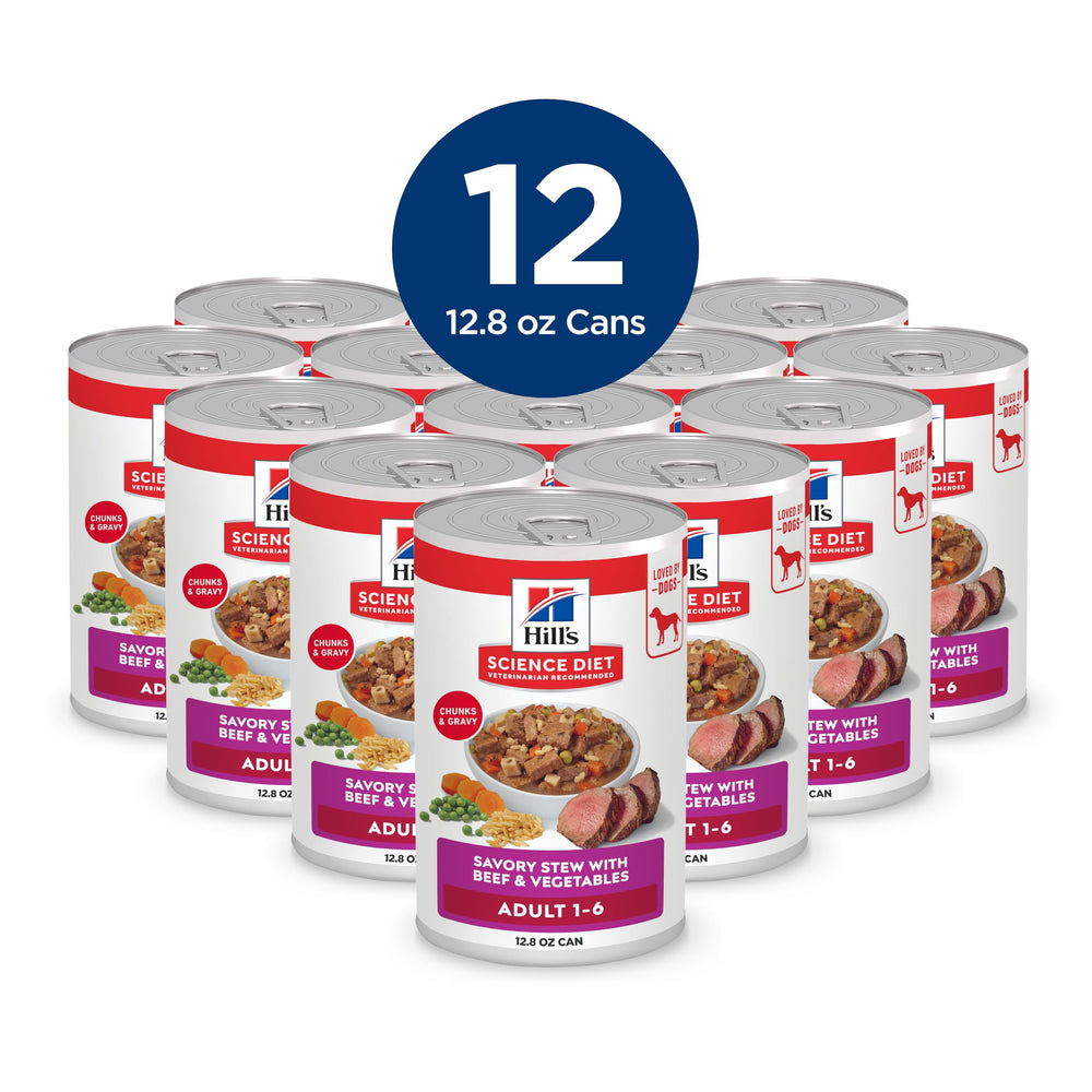 Hill's Science Diet open can with gravy highlighting moist texture and appeal