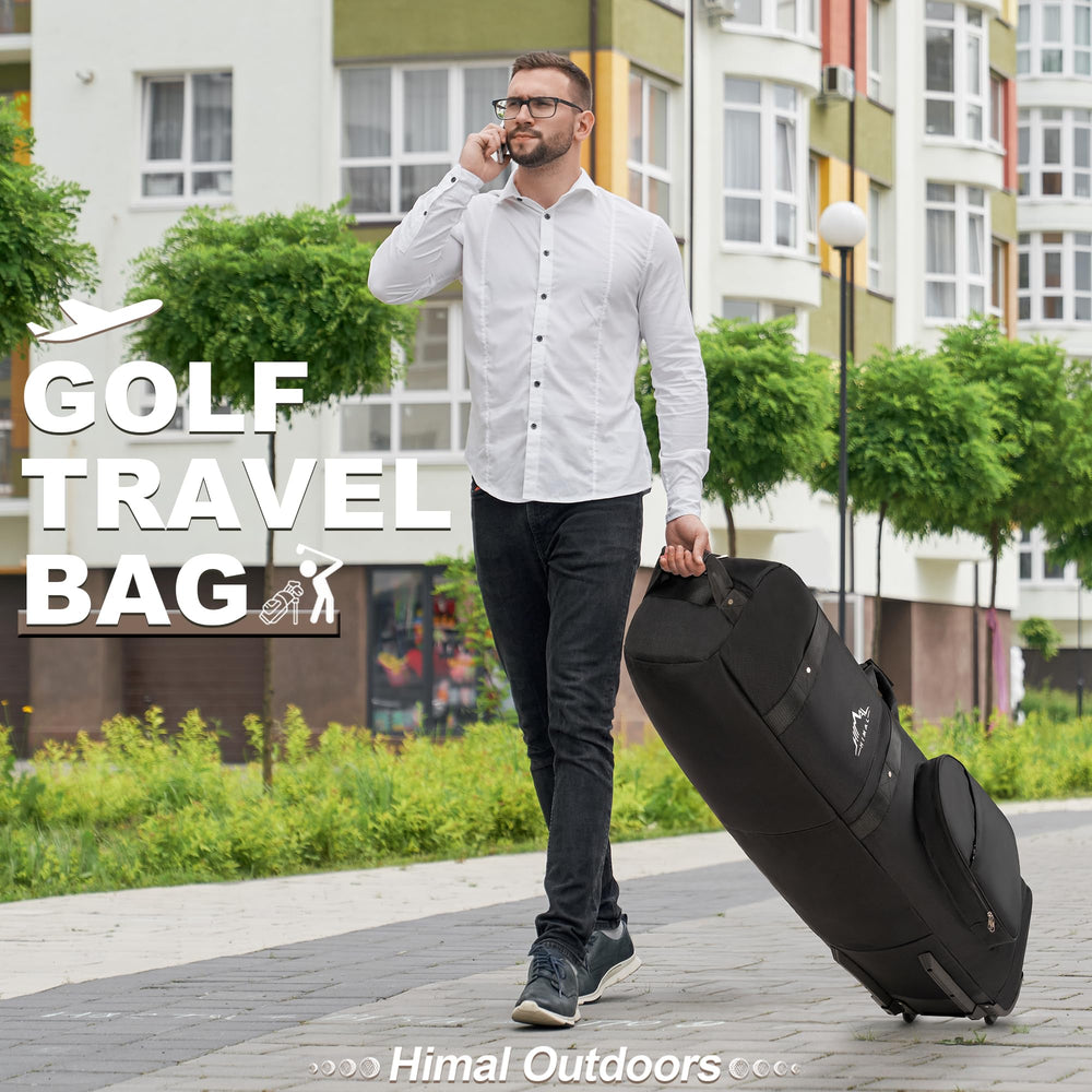 Himal Outdoors travel scene with bag at airport showcasing travel readiness