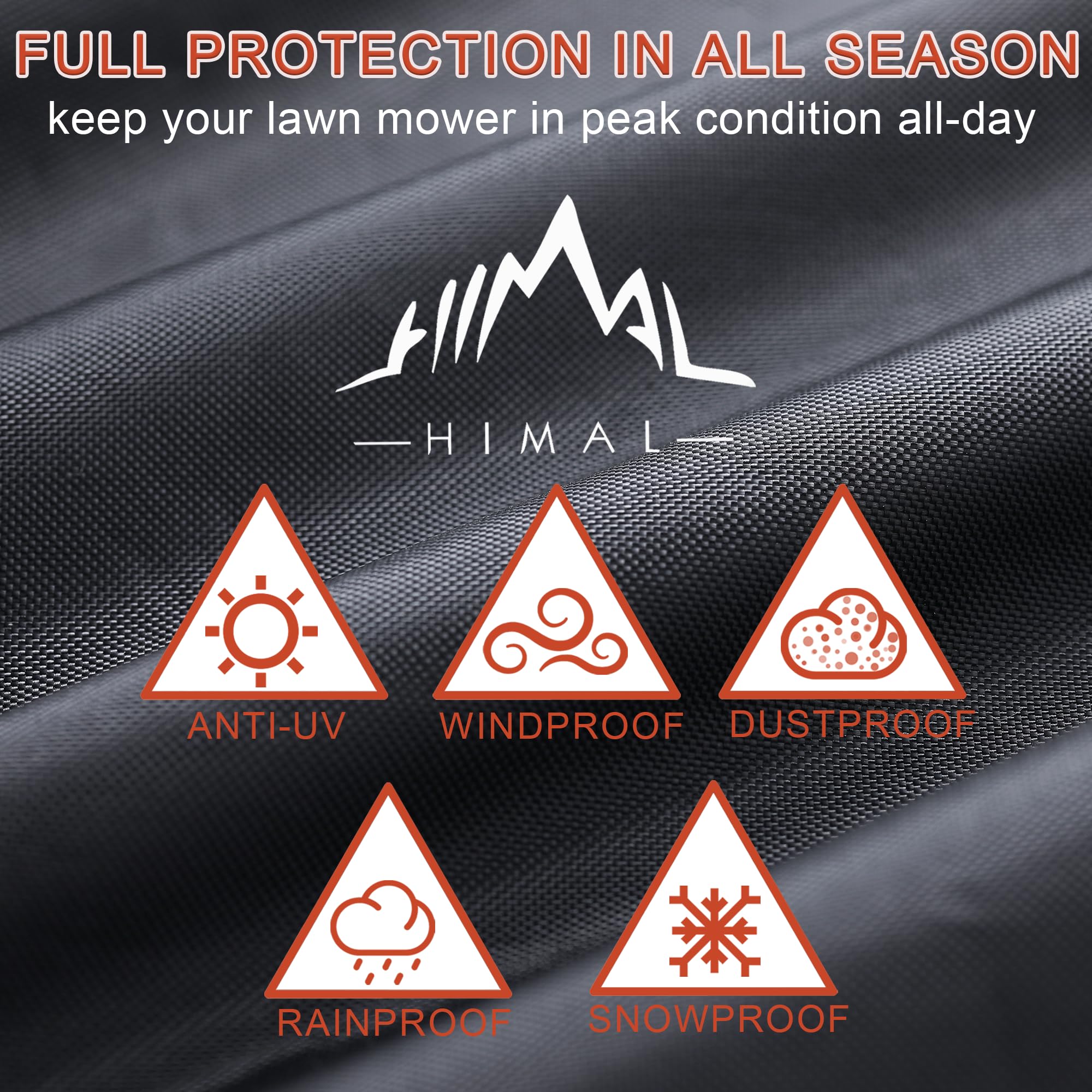Himal Outdoors en uso cubriendo cortacésped listo tras lluvia