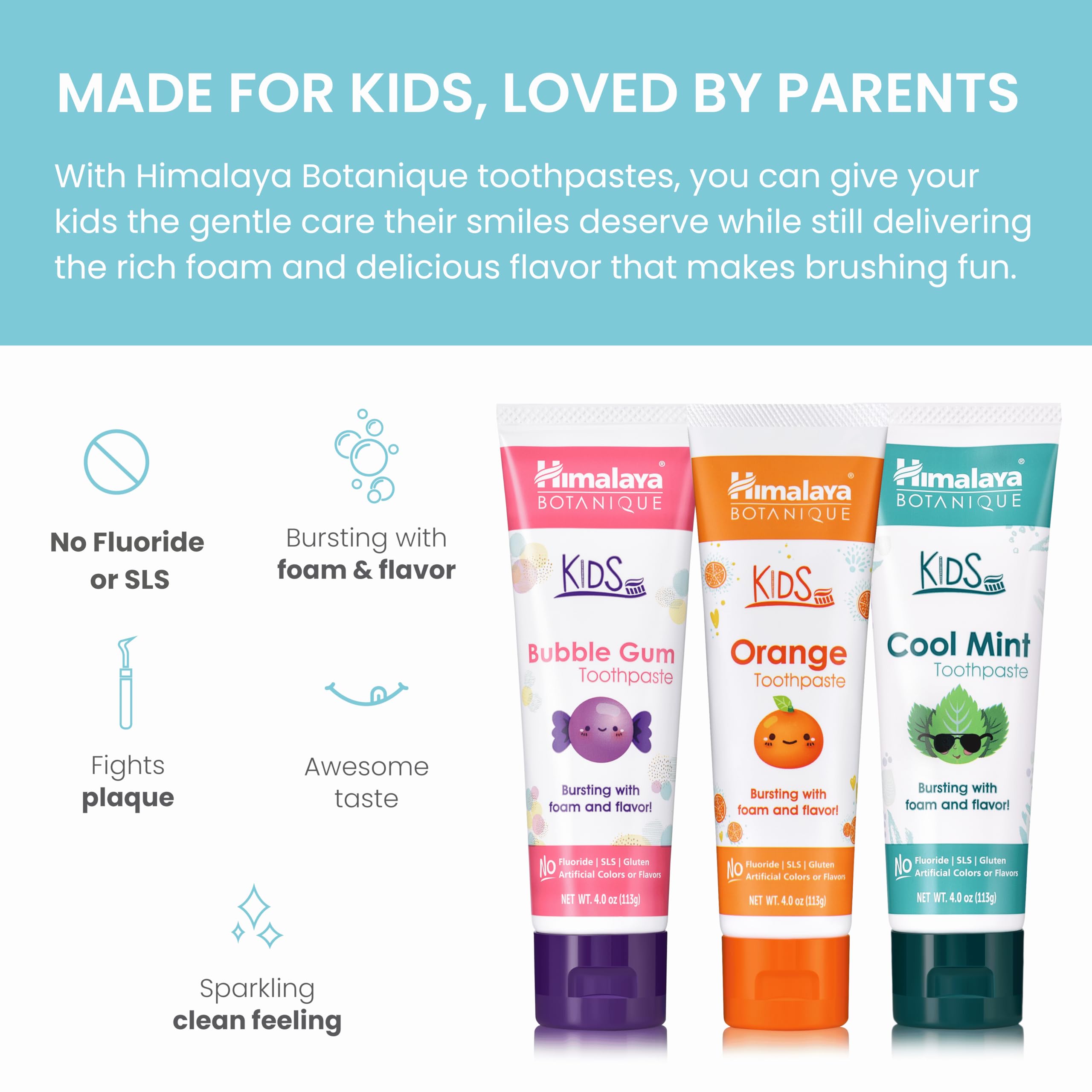 Himalaya niño cepillándose con la pasta Kids, fomentando el hábito diario