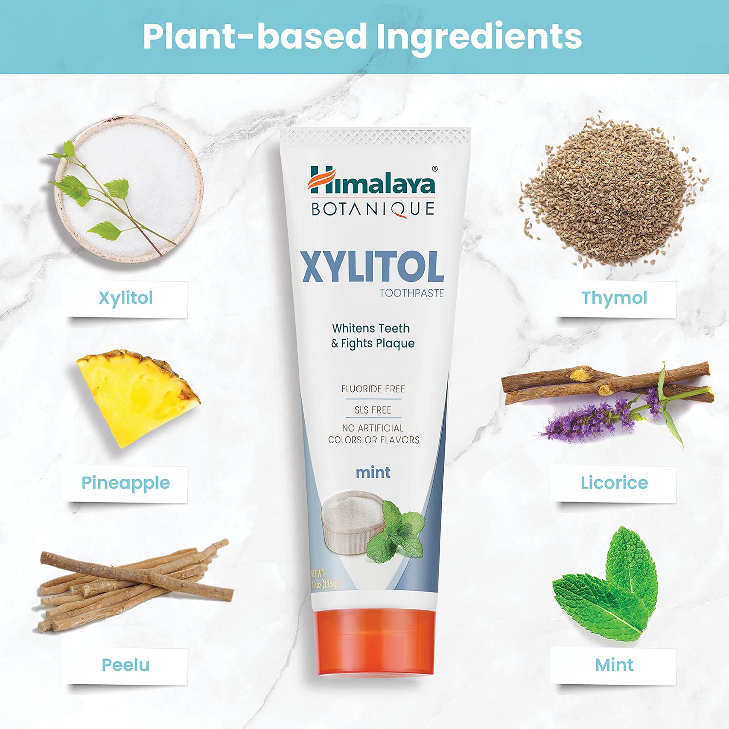 Himalaya comparación de tamaño 4 oz junto a objetos cotidianos para escala
