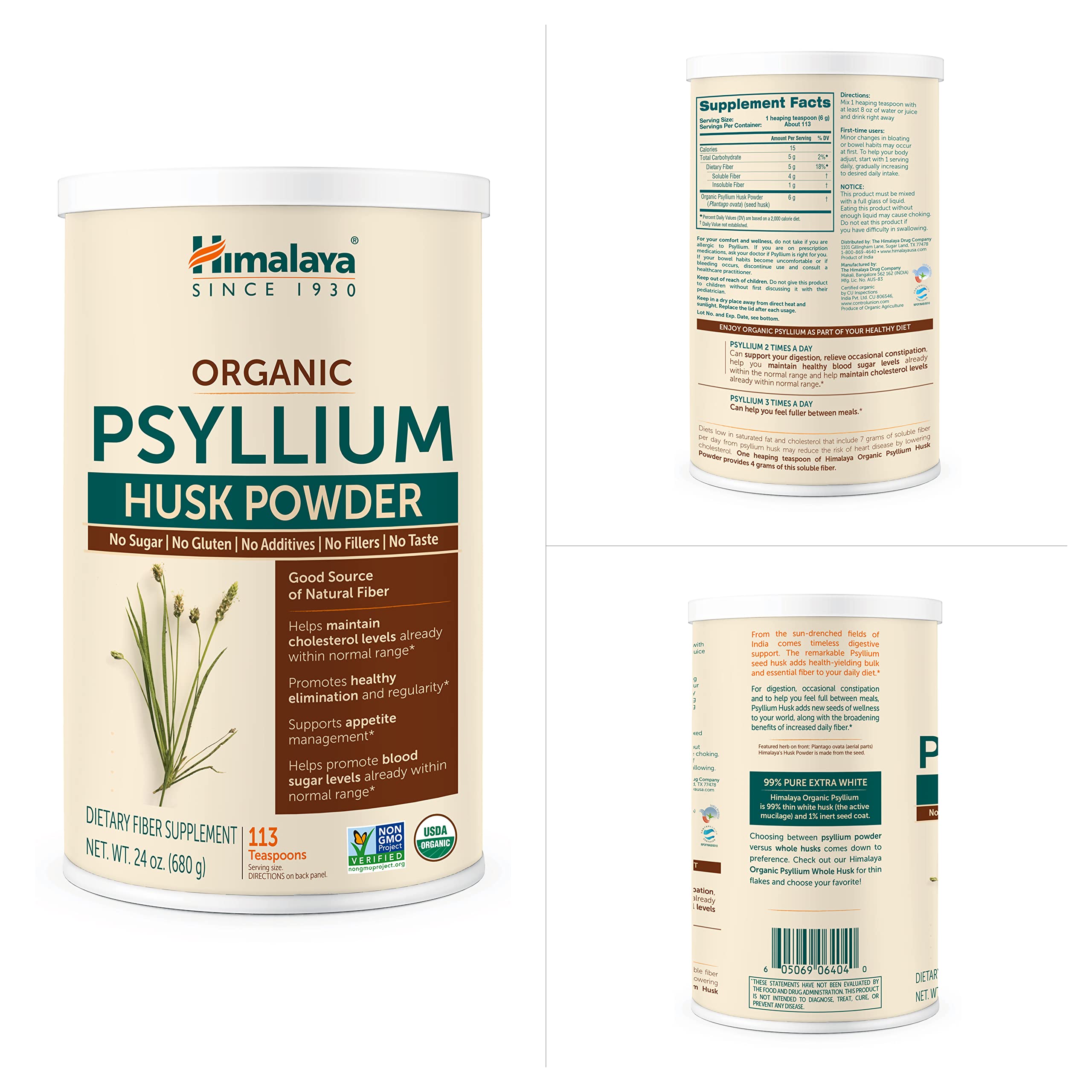 Himalaya bote sostenido en mano para apreciar tamaño real de 24 oz