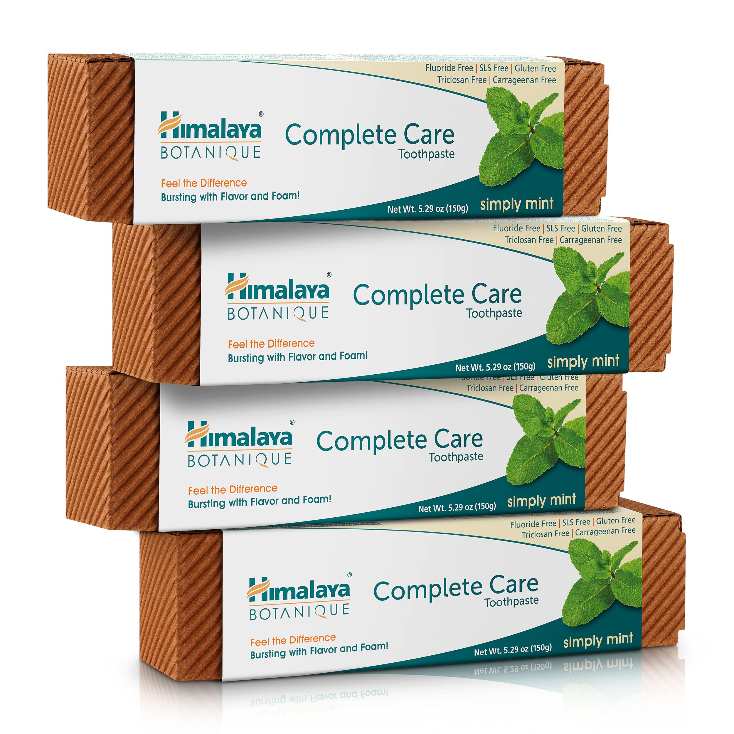 Himalaya frente del empaque mostrando pack de cuatro y beneficios botánicos