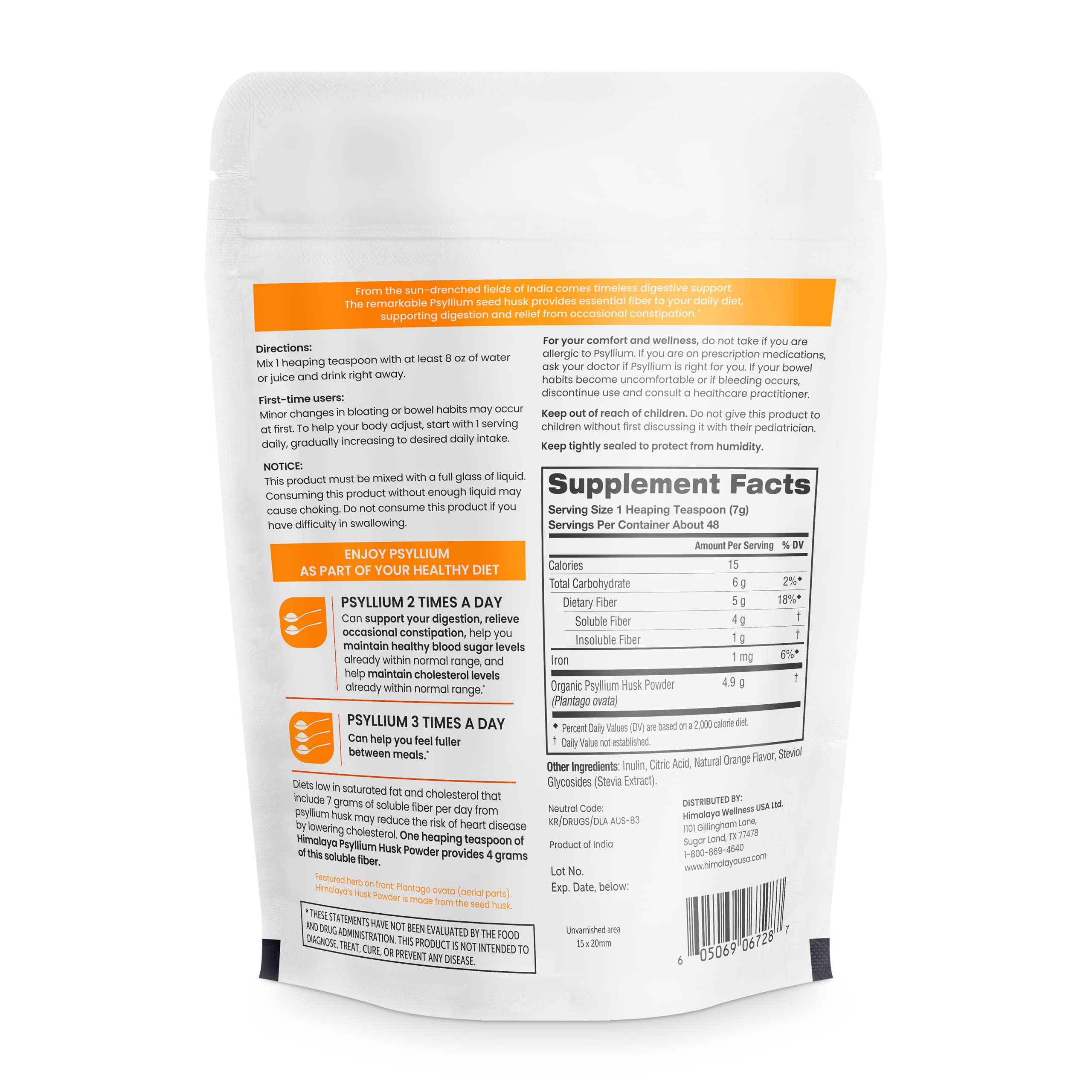 Himalaya primer plano polvo fino de psyllium para mezcla fácil
