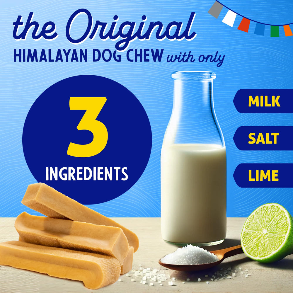 Himalayan Dog Chew barra entera de queso de yak, durabilidad prolongada