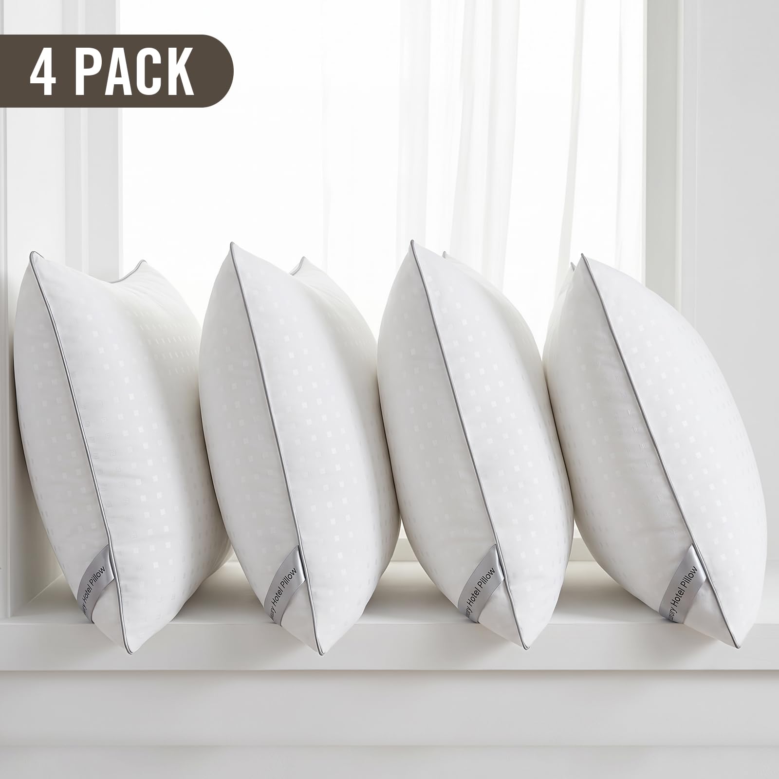 HIMOON las cuatro almohadas colocadas en cama, solución práctica para hogar y huéspedes