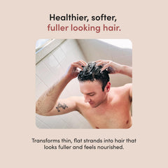 hims etiqueta con ingredientes clave y beneficios claros